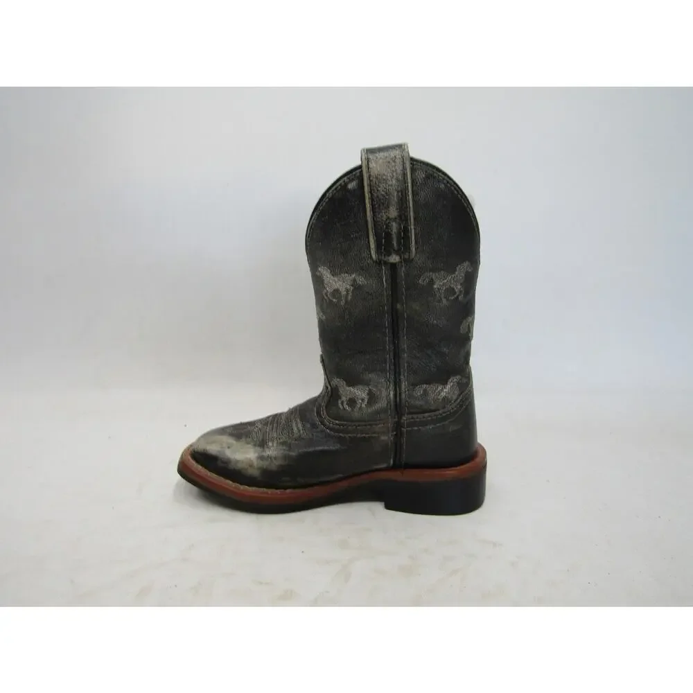 Smoky Mountain Little Kids Youth Size 10 R Black Western Cowboy Boots